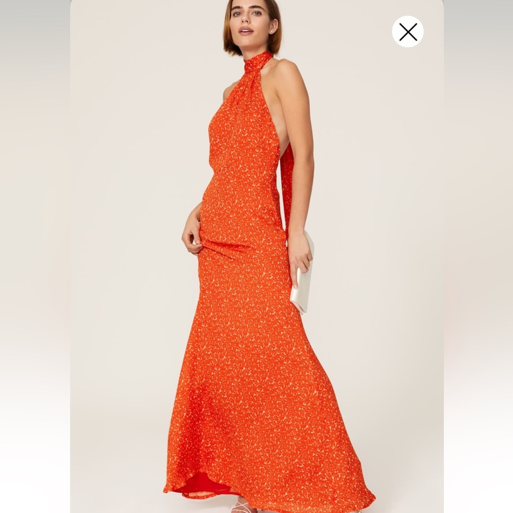 De La Vali coral halter dress
